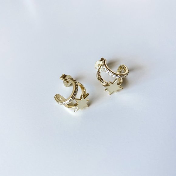 Star Hoop Earrings - Picture 2 of 2